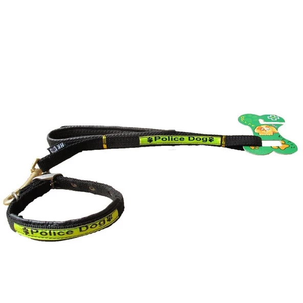 PoliceDog Köpek Boyun + Gezdirme Tasması 36-48 cm ürün görseli 1