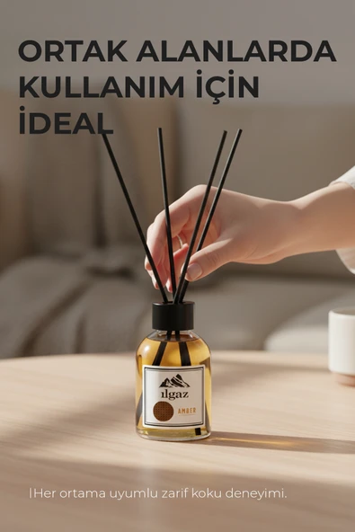 Amber Bambu Çubuklu Oda Kokusu 110 Ml - Red Diffuser Amber Ortam Kokusu - Resim 5