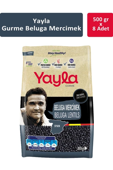 Yayla Gurme Beluga Mercimek 500 gr x 8 Adet ürün görseli 1