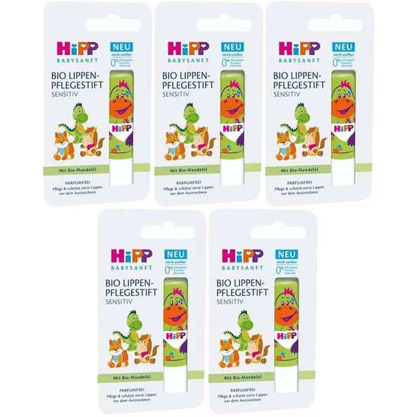 Hipp Babysanft Organik Dudak Nemlendiricisi Ultra Sensıtıv 4.8GR (Yeşil) (5 Li Set) ürün görseli 1