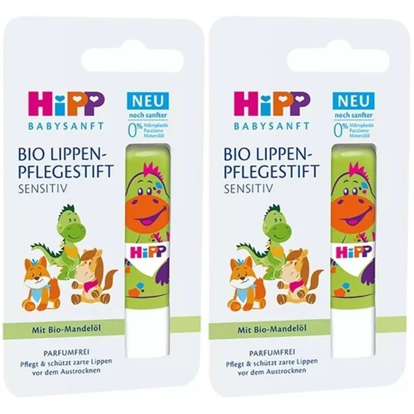 Hipp Babysanft Organik Dudak Nemlendiricisi Ultra Sensıtıv 4.8GR (Yeşil) (2 Li Set) ürün görseli 1
