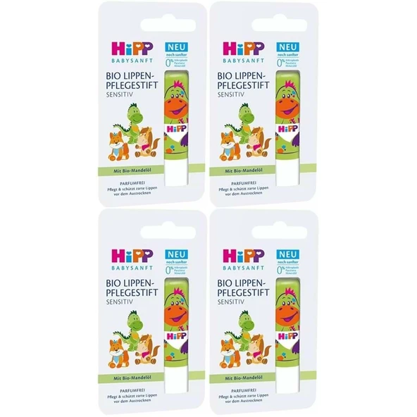 Hipp Babysanft Organik Dudak Nemlendiricisi Ultra Sensıtıv 4.8GR (Yeşil) (4 Lü Set) ürün görseli 1