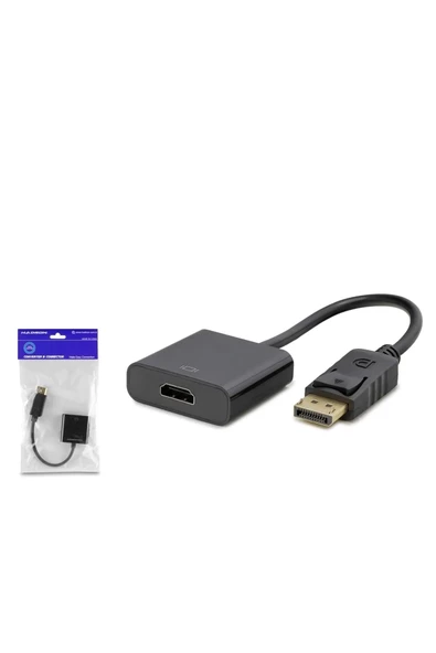 HADRON Hdx7767 Dısplay (M) To Hdmı (F) Adaptör 4k 30hz Siyah - TK-141 ürün görseli 1