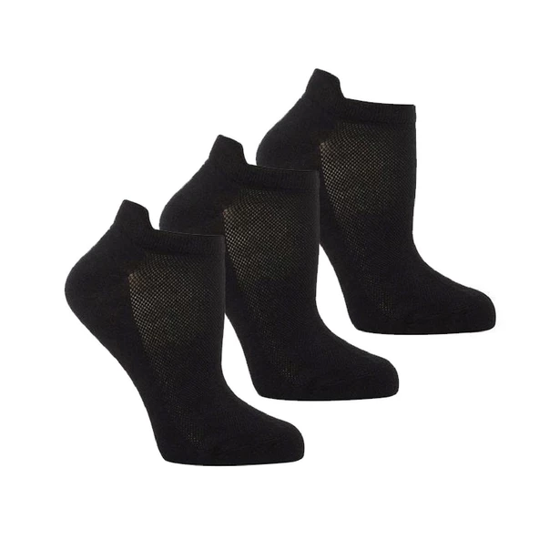 Thermoform Bambu 3'lü Unisex Patik Çorap Siyah ürün görseli 1