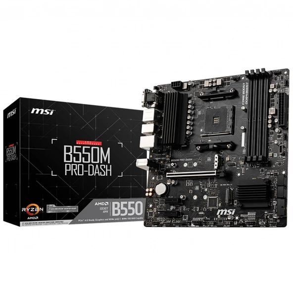 MSI B550M PRO-VDH DDR4 4400(OC) HDMI mATX AM4 ürün görseli 1
