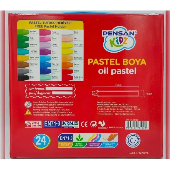 Kidz Çantalı Pastel Boya 24 Renk - Resim 2