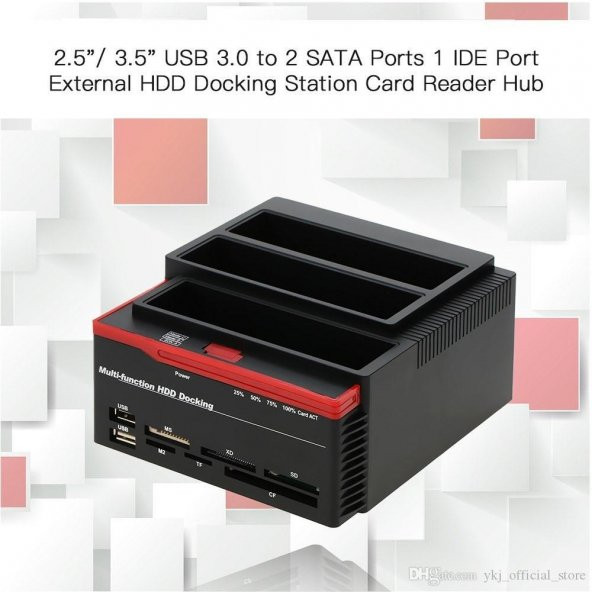 PrimeX PX-2390 USB3.0 2x 2.5"/3.5" Sata/Ide HDD 893U3 Docking Station - Resim 2