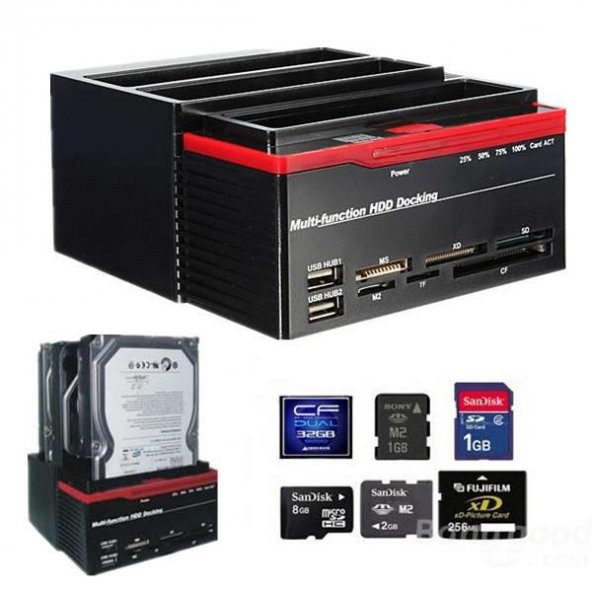 PrimeX PX-2390 USB3.0 2x 2.5"/3.5" Sata/Ide HDD 893U3 Docking Station - Resim 7