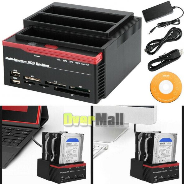 PrimeX PX-2390 USB3.0 2x 2.5"/3.5" Sata/Ide HDD 893U3 Docking Station - Resim 8