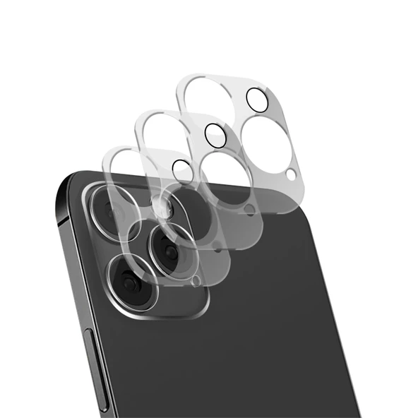 iPhone 11 PRO MAX Kamera Lens Koruyucu 3D Cam Şeffaf Tam Kaplama ürün görseli 1