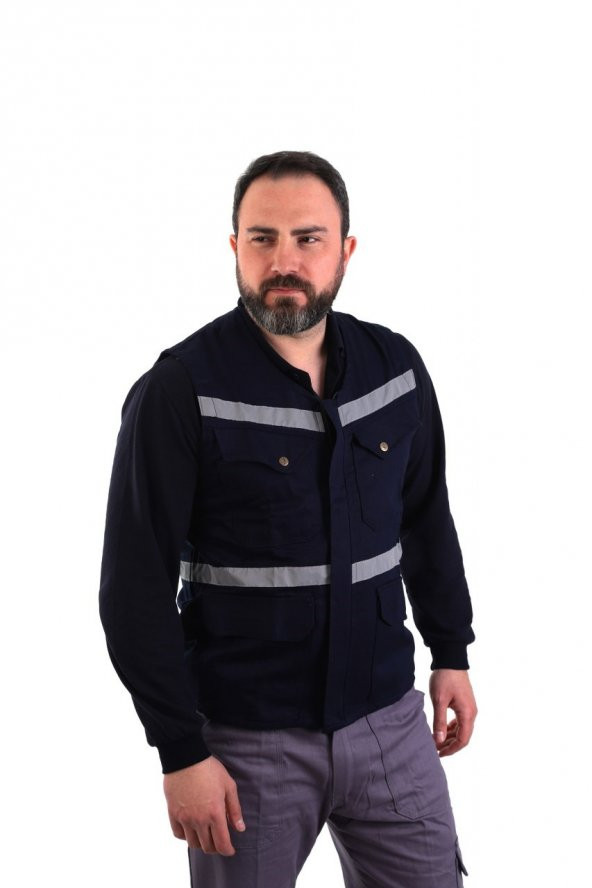 ESER - V Yaka Gabardin Yelek - İş Yeleği - Lacivert ürün görseli 1