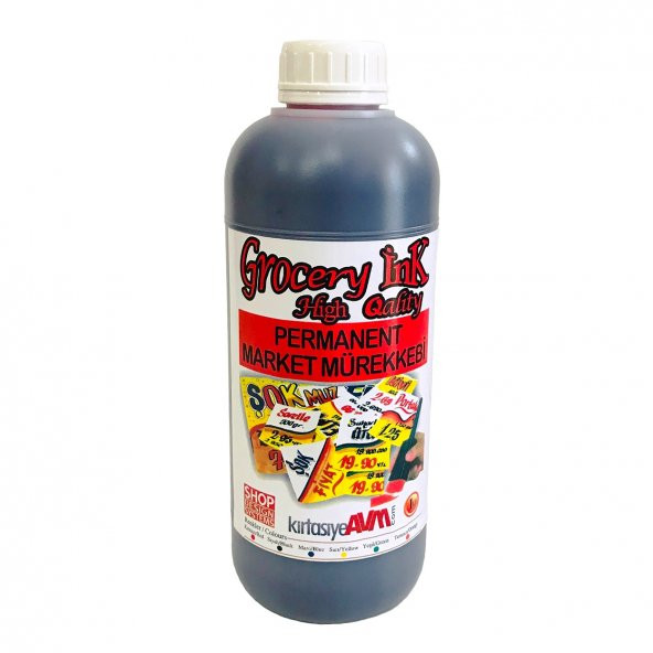 Market Afiş - Poster Yazı Mürekkebi Kırmızı 1.000 cc Alkol Bazlı Market Mürekkebi ürün görseli 1
