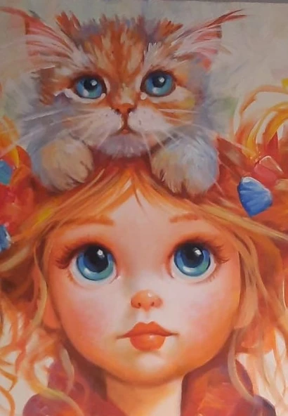 KEDİLİ KIZ - Resim 4