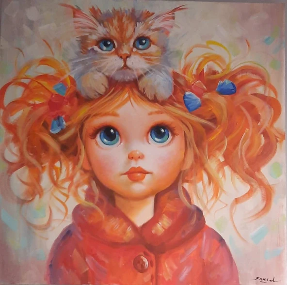 KEDİLİ KIZ - Resim 3