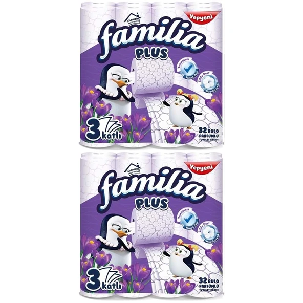 Familia Plus Tuvalet Kağıdı 3 Katlı 64 Lü Paket Sihirli Çiçekler (2PK*32) ürün görseli 1