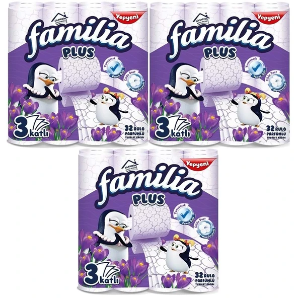Familia Plus Tuvalet Kağıdı 3 Katlı 96 Lı Paket Sihirli Çiçekler (3PK*32) ürün görseli 1