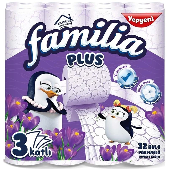 Familia Plus Tuvalet Kağıdı 3 Katlı 32 Li Paket Sihirli Çiçekler Parfümlü ürün görseli 1