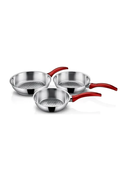 Gülsan Jasmin Çelik Tava Seti 3 Parça 16cm 18cm 20cm - Resim 3