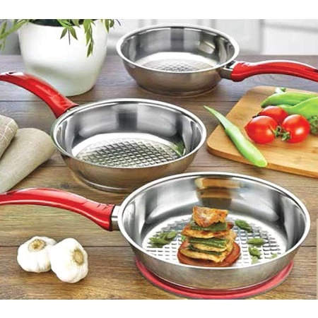 Gülsan Jasmin Çelik Tava Seti 3 Parça 16cm 18cm 20cm ürün görseli 1