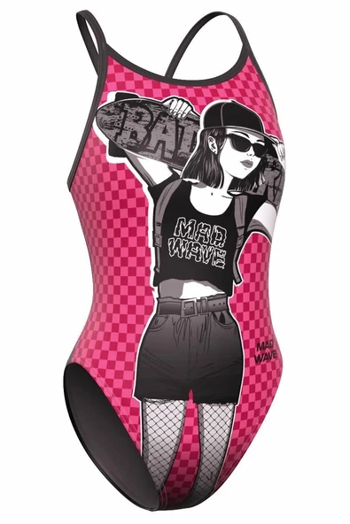 Mad Wave Kadın Mayosu Flare K6, Pembe - Resim 3