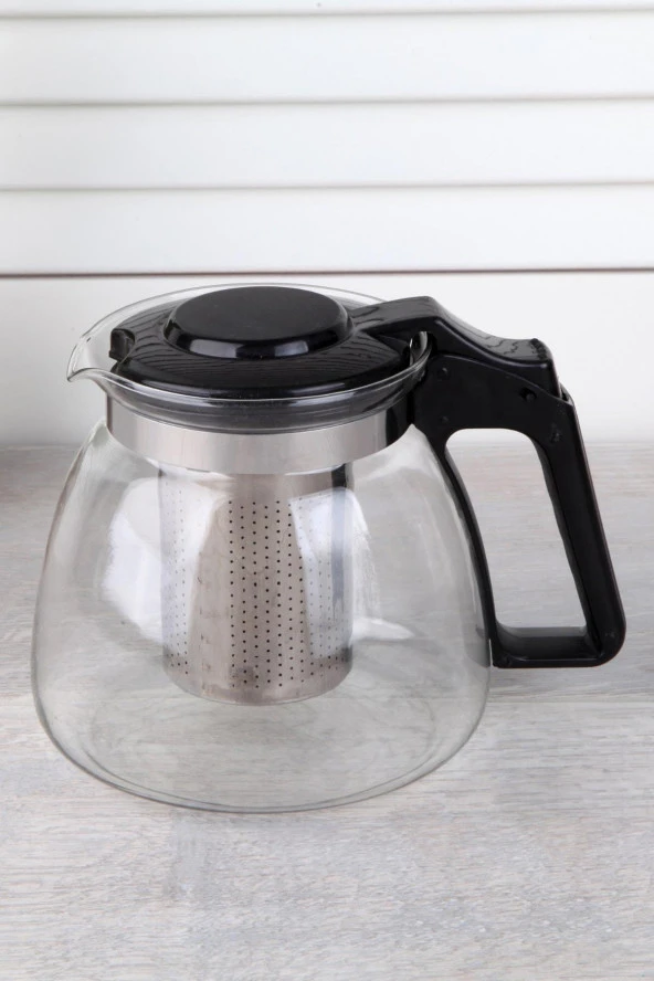Kapris Isıya Dayanıklı Cam Demlik Süzgeçli Bitki Demliği 900 ml ürün görseli 1