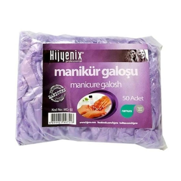 Manikür Galoşu 50 Adet - Mor ürün görseli 1