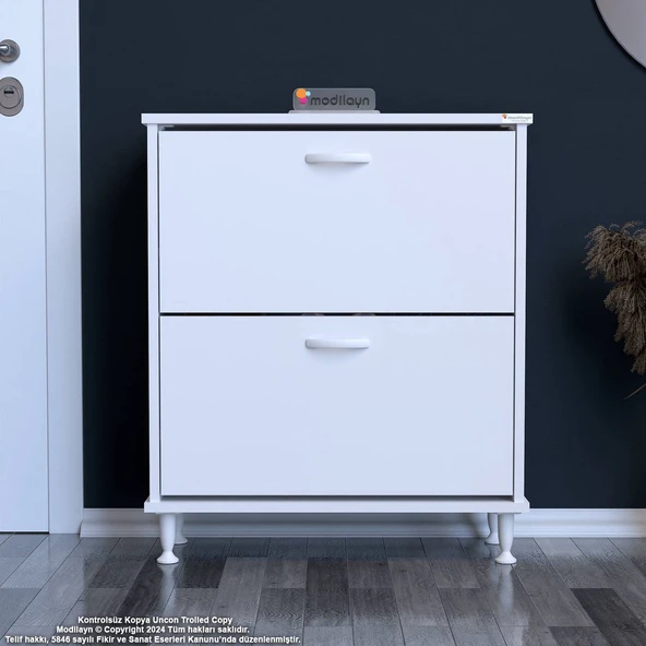 Modilayn UMAY Antre Hol 72x90x26 cm’ lik 2 Düşer Kapak 4 Göz Bölmeli Ayakkabılık ürün görseli 1