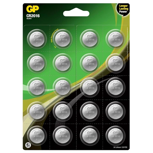 GP Pil Düğme 2016 3V 20Li Paket ürün görseli 1