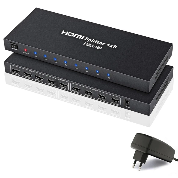 GABBLE GAB-HS08 Hdmi Splitter 1 Giriş 8 Çıkış ürün görseli 1