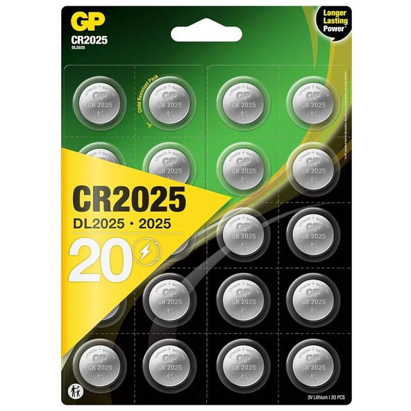 GP Pil Düğme 2025 3V 20Li Paket ürün görseli 1