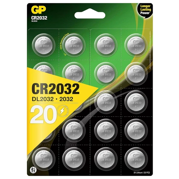 GP Pil Düğme 2032 3V 20Li Paket ürün görseli 1