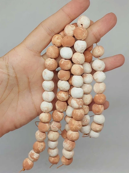 Kahverengi Pigmentli Mat Seramik Boncuk Dizi 10-12mm/24cm (54188) ürün görseli 1