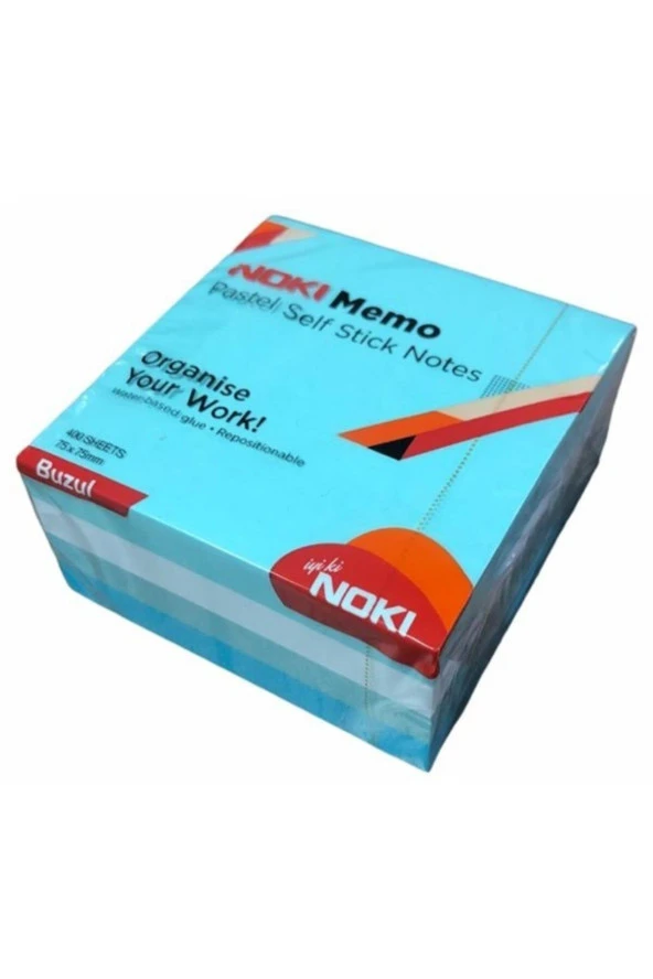 Noki Yapışkanlı Not Kağıdı Küp 400 Sayfa 75 x 75 MM Pastel Buz (12 Adet) ürün görseli 1
