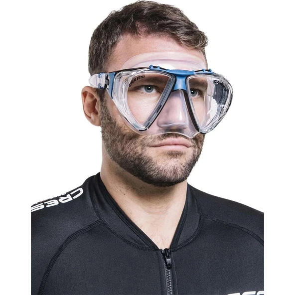 Cressi Penta Plus Clear Blue Yetişkin Dalış Maskesi - Resim 6
