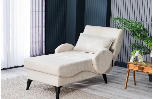 Meşe Home Pascal Desenli ve Düz Kumaş Plastik Yüksek Ayaklı Minderli Bazalı Modern Kademeli Tv Koltuğu ürün görseli 1