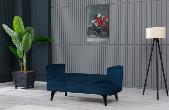 Meşe Home Toffet Bazalı Değiştirilebilir Kollu Süngerli Yüksek Plastik Ayaklı Puf - Bench ürün görseli 1