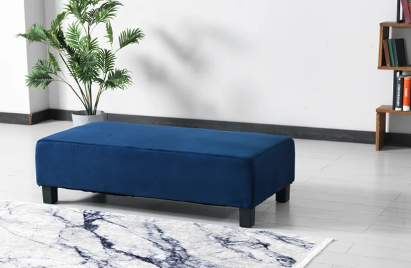 Meşe Home Puzzle Kılıflı Süngerli Nubuk Kumaş Plastik Ayak Puf Mavi ürün görseli 1