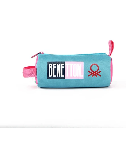 United Colors of Benetton Tek Bölmeli Mavi Pembe Kalem Çantası 03796 ürün görseli 1
