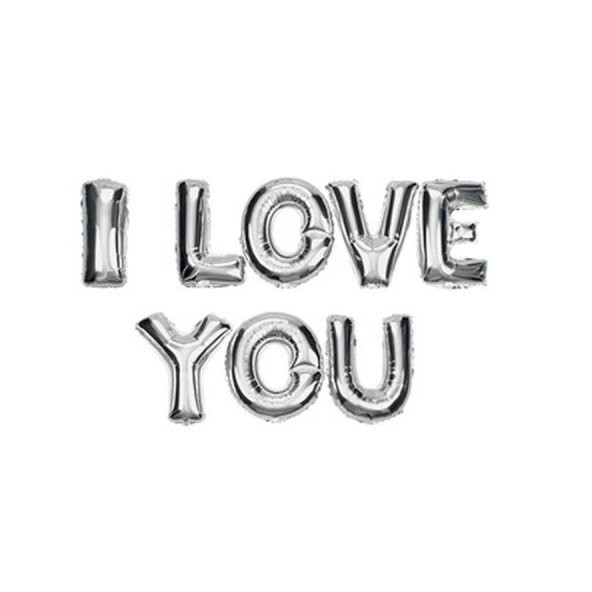 FOLYO BALON HARF SETİ İ LOVE YOU GÜMÜŞ 40CM (UÇMAYAN) ürün görseli 1