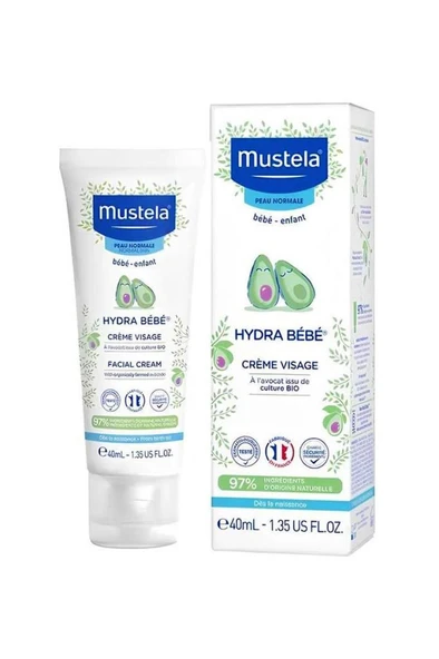 Mustela Hydra Bebe Organik Avokadolu Bebek Yüz Kremi 40 ml ürün görseli 1