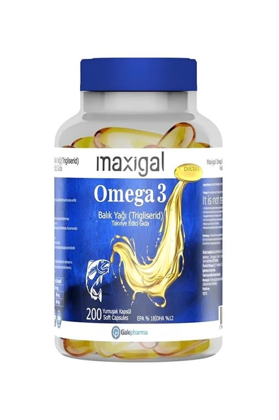 Maxigal Omega 3 Balık Yağı 200 Kapsül ürün görseli 1