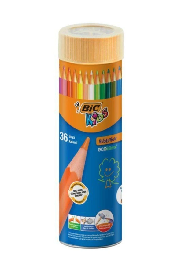Bic Kids Evolution Kuru Boya Kalemi 36'lı Metal Tüp ürün görseli 1