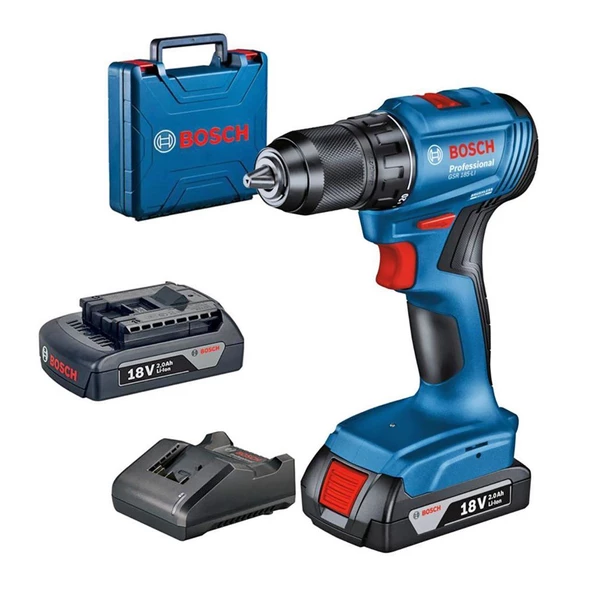 Bosch Professional GSR 185-Lİ  2 Ah  18V Kömürsüz Çift Akülü Matkap - 06019K3000 ürün görseli 1
