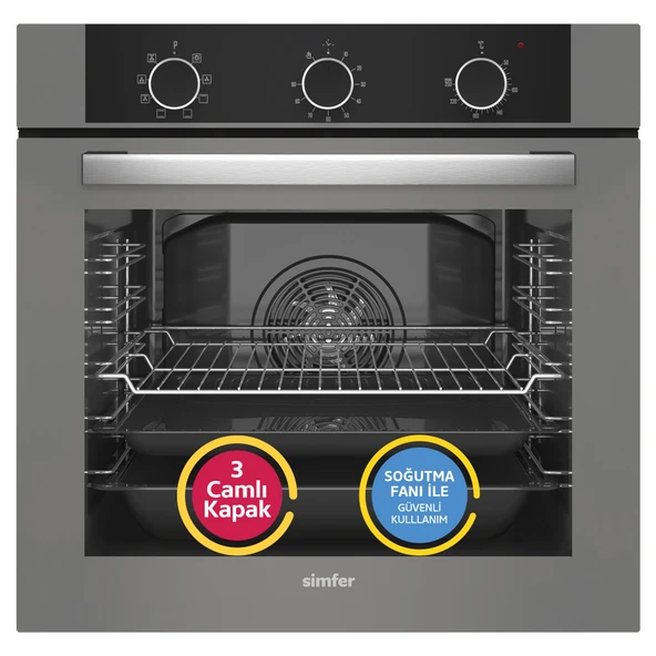 Simfer 8222 Ank. QS Büyük Pop-up 9 Fonk Gri Cam Power Turbo ürün görseli 1