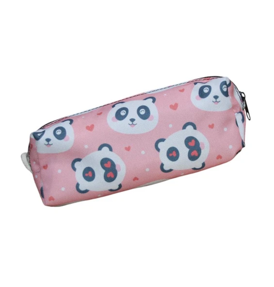 Pembe Panda Desenli Tatlı Kalemlik - Okul Kalemliği-Makyaj Çantası ürün görseli 1
