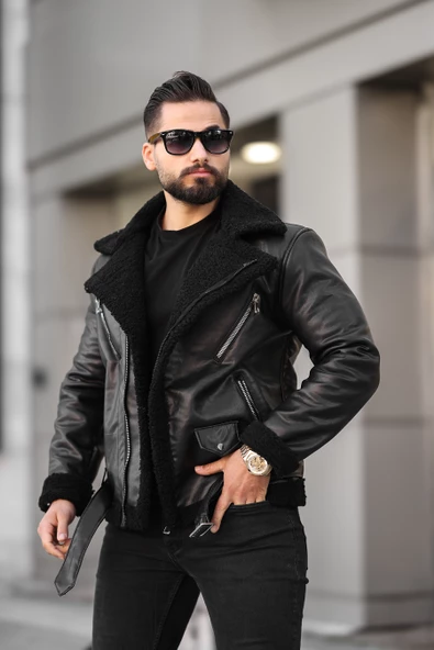 Lamine Deri Kruvaze Mont ürün görseli 1