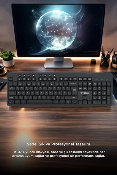 Oyuncu Klavyesi Kablolu Multiedya Q Klavye TK07 Siyah - Resim 6