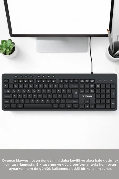 Oyuncu Klavyesi Kablolu Multiedya Q Klavye TK07 Siyah - Resim 4