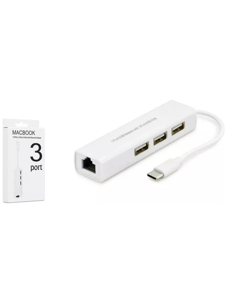 Hadron HDX7007 Type-C 3.1 Ethernet Çevirici 3x USB Hub ürün görseli 1