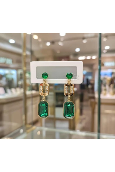 Jadem Gold Paslanmaz Çelik Bagetli Sallantılı Küpe ürün görseli 1